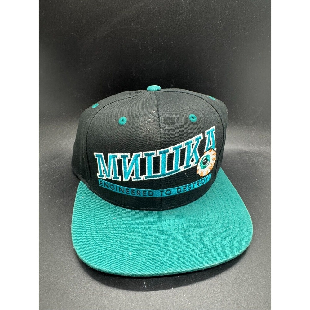 Mishka MNWKA Black Teal Blue Hat Men Snap Back Engineered To Destroy Eyeball